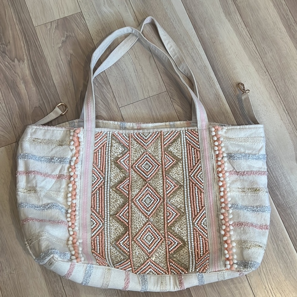 NWOT America and Beyond hand made in India large thick cotton tote